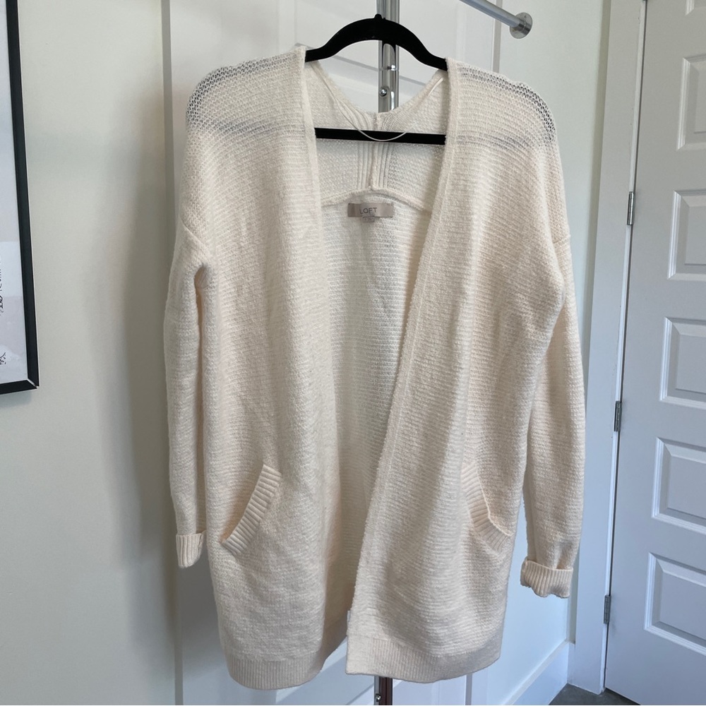 White LOFT Cardigan